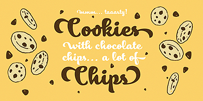 Card displaying Merengue Script typeface in various styles