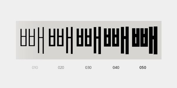 Card displaying pln Hyeonbatang typeface in various styles