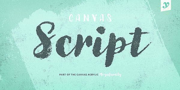 Card displaying Canvas Script typeface in various styles