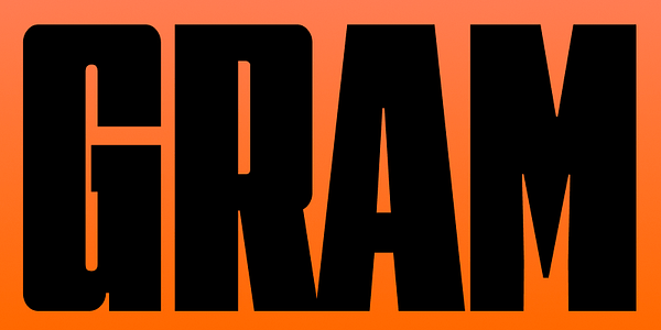 Card displaying Nickel Gothic Variable typeface in various styles