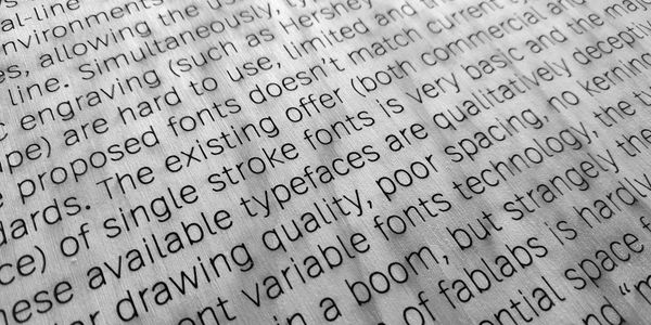 Card displaying Relief SingleLine typeface in various styles