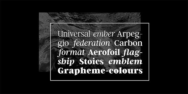 Card displaying Argent CF typeface in various styles