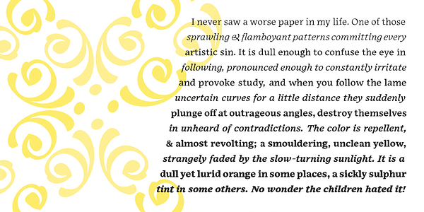 Card displaying Embury Text typeface in various styles