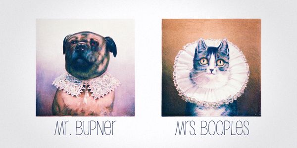 Card displaying Pupcat typeface in various styles