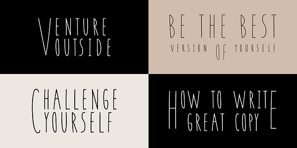 Card displaying Coyote typeface in various styles