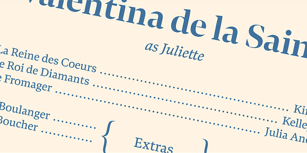 Card displaying Bennet Text typeface in various styles
