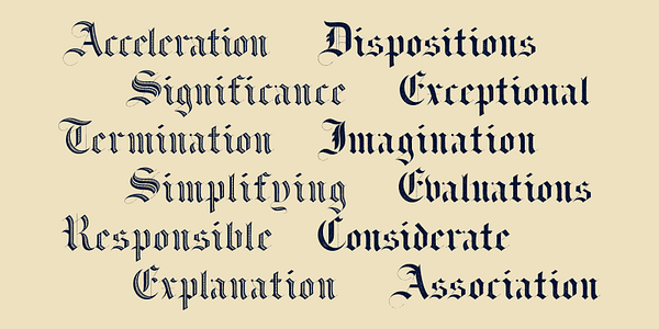 Card displaying Harbour typeface in various styles