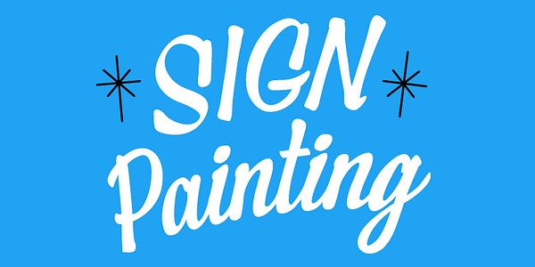 Card displaying PF SignSkript typeface in various styles