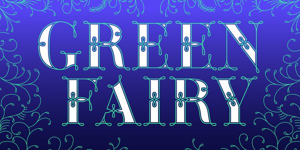 Card displaying Green Fairy typeface in various styles