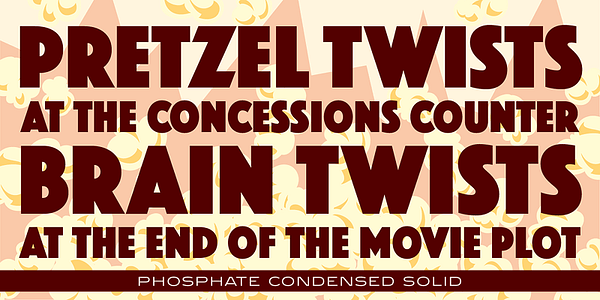 Card displaying Phosphate typeface in various styles