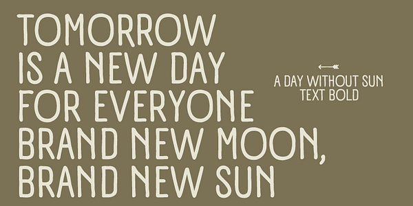 Card displaying A Day Without Sun typeface in various styles