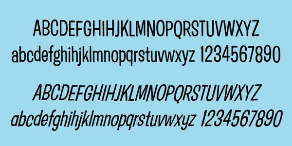 Card displaying Hooligan JF typeface in various styles