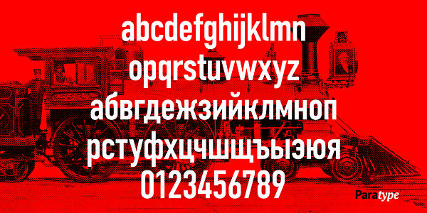 Card displaying DIN Condensed typeface in various styles