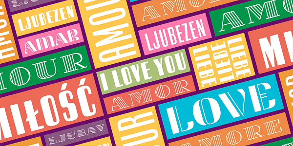 Card displaying Sweet Titling typeface in various styles