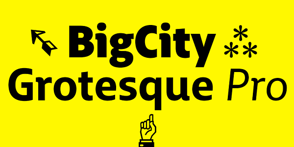 Card displaying Big City Grotesque typeface in various styles