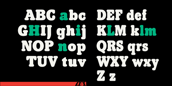 Card displaying Hillman MN typeface in various styles