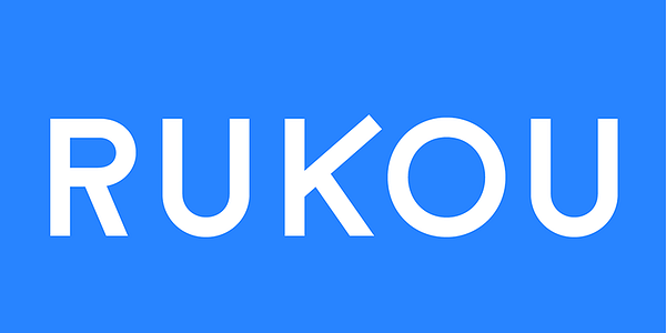 Card displaying Rukou typeface in various styles