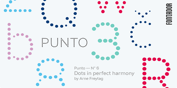 Card displaying Punto typeface in various styles