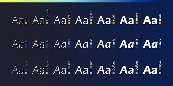 Card displaying PMN Caecilia Sans typeface in various styles