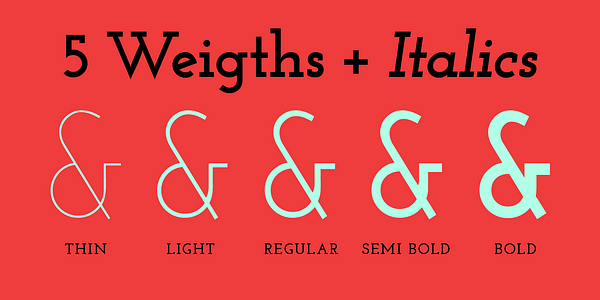 Card displaying Josefin Slab typeface in various styles