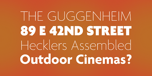 Card displaying Agenda typeface in various styles