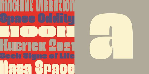 Card displaying Astronef Super typeface in various styles