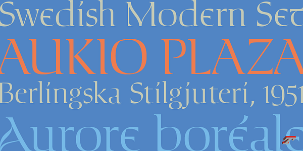 Card displaying Aukio typeface in various styles