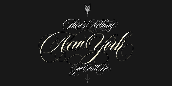 Card displaying Erotica typeface in various styles