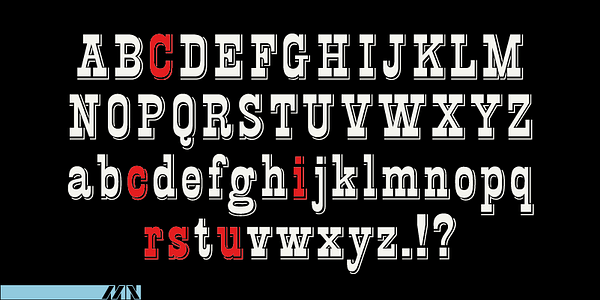 Card displaying Circus MN typeface in various styles