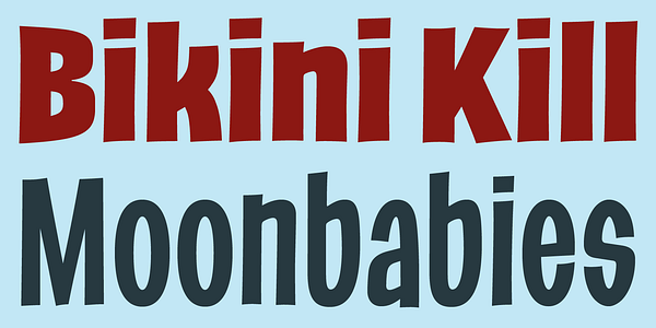 Card displaying Barbieri typeface in various styles