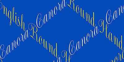 Card displaying Canora typeface in various styles