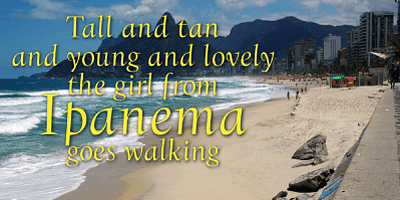 Card displaying Copacabana typeface in various styles