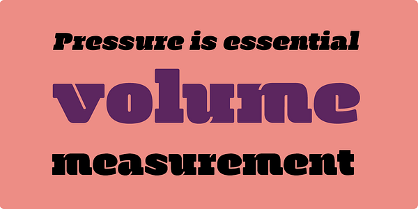 Card displaying Manometer typeface in various styles