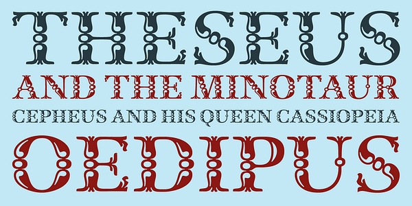 Card displaying Dejanire Jewel typeface in various styles