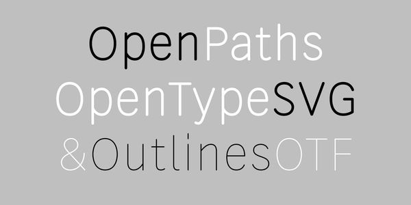 Card displaying Relief SingleLine typeface in various styles