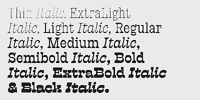 Card displaying Presley Slab typeface in various styles