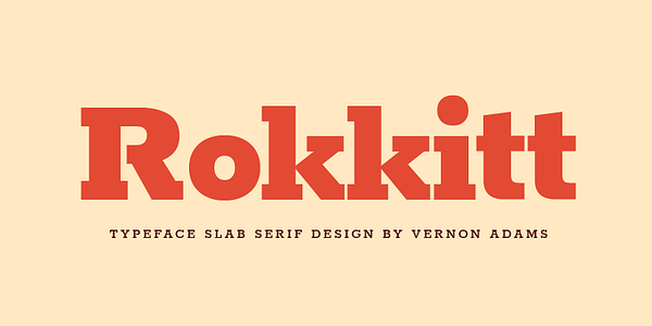 Card displaying Rokkitt typeface in various styles