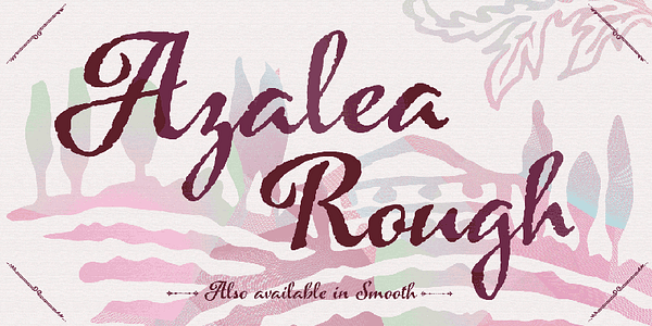 Card displaying Azalea typeface in various styles