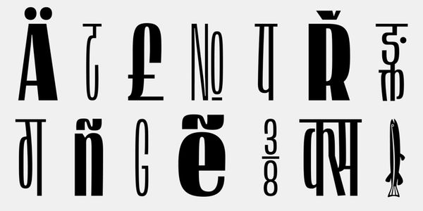 Card displaying Lini typeface in various styles