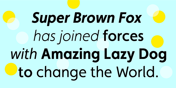 Card displaying Faricy New typeface in various styles