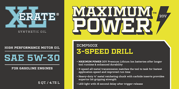Card displaying Centrifuge typeface in various styles
