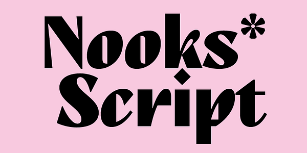 Card displaying TT Nooks Script typeface in various styles