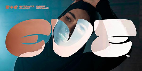 Card displaying PD Donut typeface in various styles