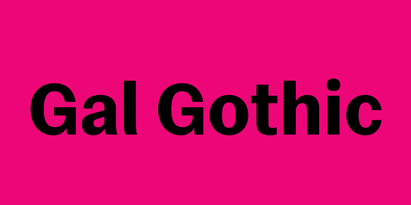 Card displaying Gal Gothic Variable typeface in various styles