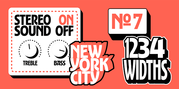 Card displaying Ad Gothic Variable typeface in various styles