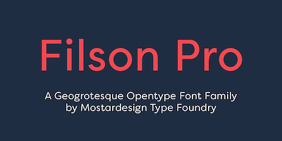 Card displaying Filson typeface in various styles