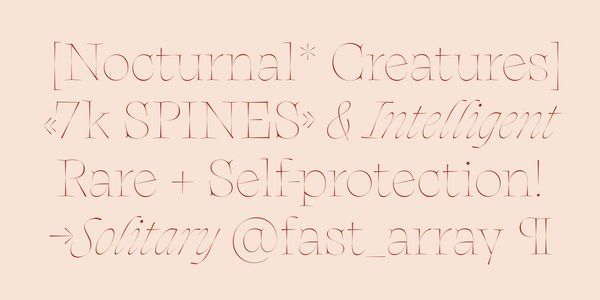 Card displaying Aidé typeface in various styles