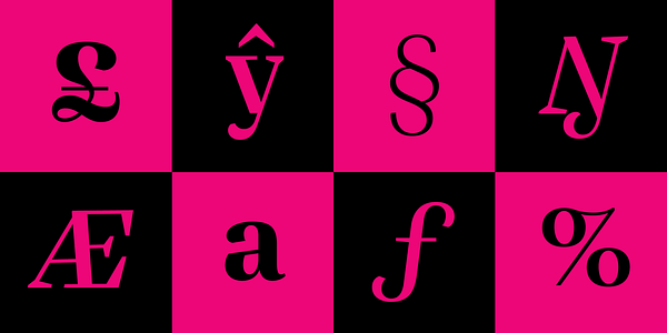 Card displaying Silva Display typeface in various styles