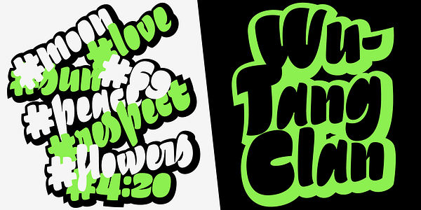 Card displaying Chupilca typeface in various styles