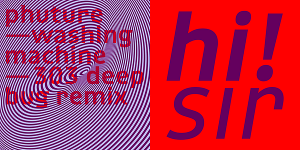 Card displaying Rigby typeface in various styles